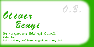 oliver benyi business card